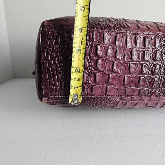 Brahmin Asher Melbourne Medium Maroon Croco Embossed Leather Shoulder Bag - Picture 9 of 16